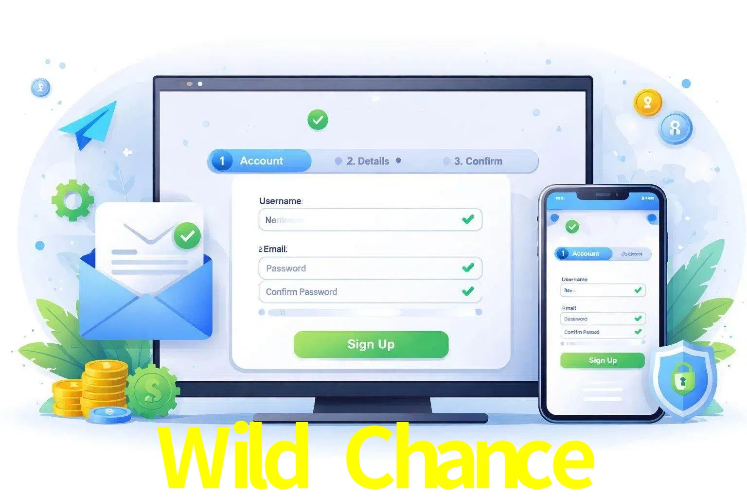 Registro de nuevo usuario y configuración de cuenta Wild Chance